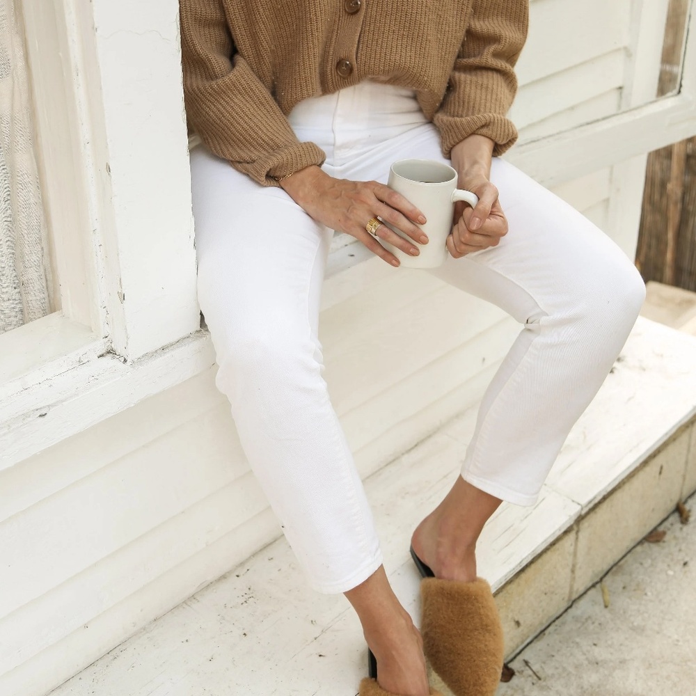 Jenni Kayne Tan Shearling Mules leather soles NEW Sz 41 made in Italy $425 - Picture 2 of 6